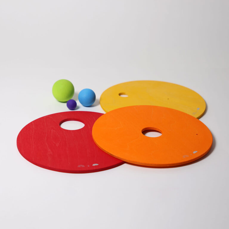 10257-kullerscheiben-warmrainbow.jpg GRIMM’S x Stapelstein - Rolling Discs Warm Classic - Afbeelding 1