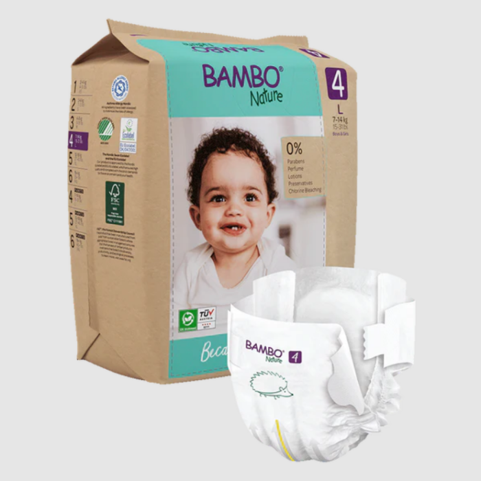 bambo-nature-luiers-size4.png Bambo Nature - Wegwerpluier size 4, 7-14kg, 24 stuks - Afbeelding 1