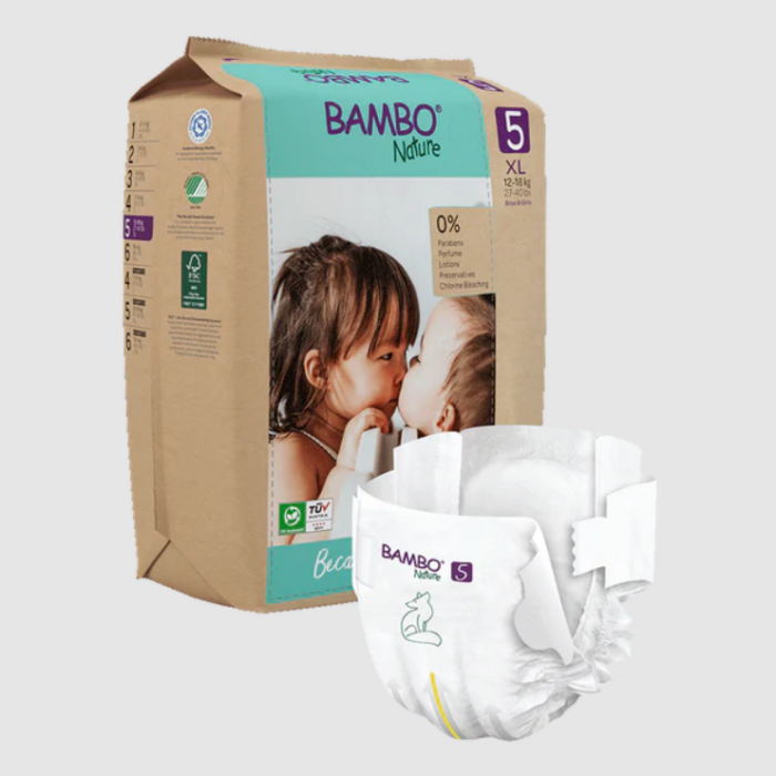 bambo-nature-luiers-size5.png Bambo Nature - Wegwerpluier size 5, 12-18kg, 22 stuks - Afbeelding 1