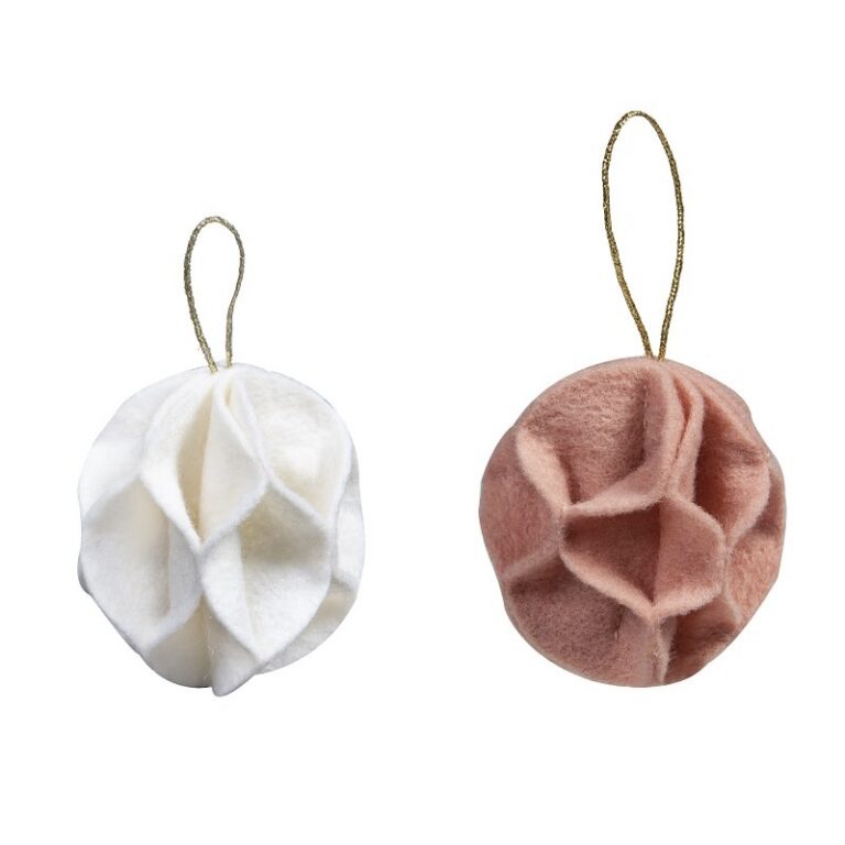 blue-fk153-lot-boule-feutre-rose-blanche.jpg Blue - 2 boules feutre, rose et blanche - Afbeelding 1