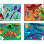 Crocodile Creek - Four Puzzle set, Dinosaurs