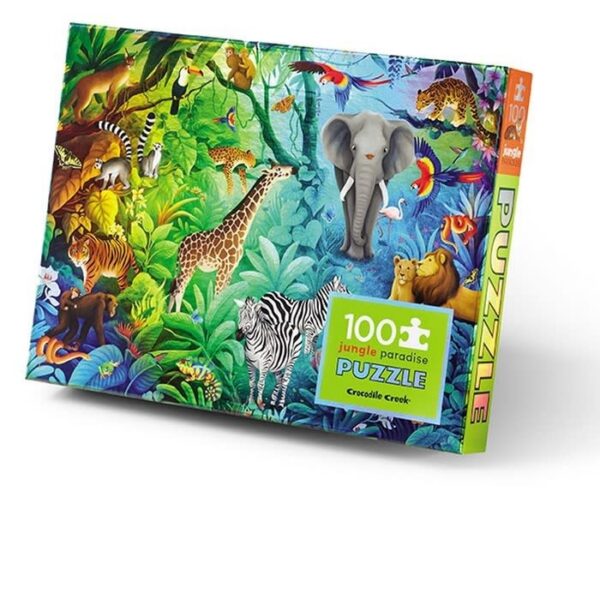 crocodile-creek-holographic-puzzle-jungle-paradise.jpg Crocodile Creek - Holographic puzzle, Jungle Paradise, 100 pcs - Afbeelding 1