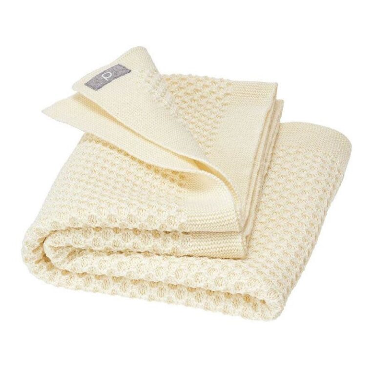 disana-deken-honeycomb-ecru.jpg Disana - Honeycomb blanket, 80x100cm, natural - Afbeelding 1
