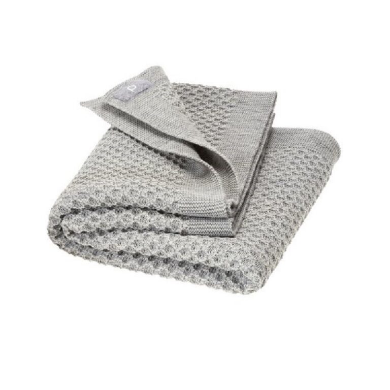 disana-deken-honeycomb-grey.jpg Disana - Honeycomb blanket, 80x100cm, grey - Afbeelding 1