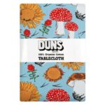 Duns Sweden - Tablecloth 220x140cm, Sunflowers and Mushrooms Sky Blue - Afbeelding 2