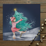 Eva Tack - Kaartje met envelop, Swingende kerstboom