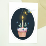 Eva Tack - Kaartje met envelop, Cupcake