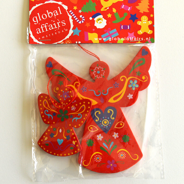 global-affairs-houten-hanger-engel-rood.jpg Global Affairs - houten hanger, engel, rood, 2 stuks - Afbeelding 1