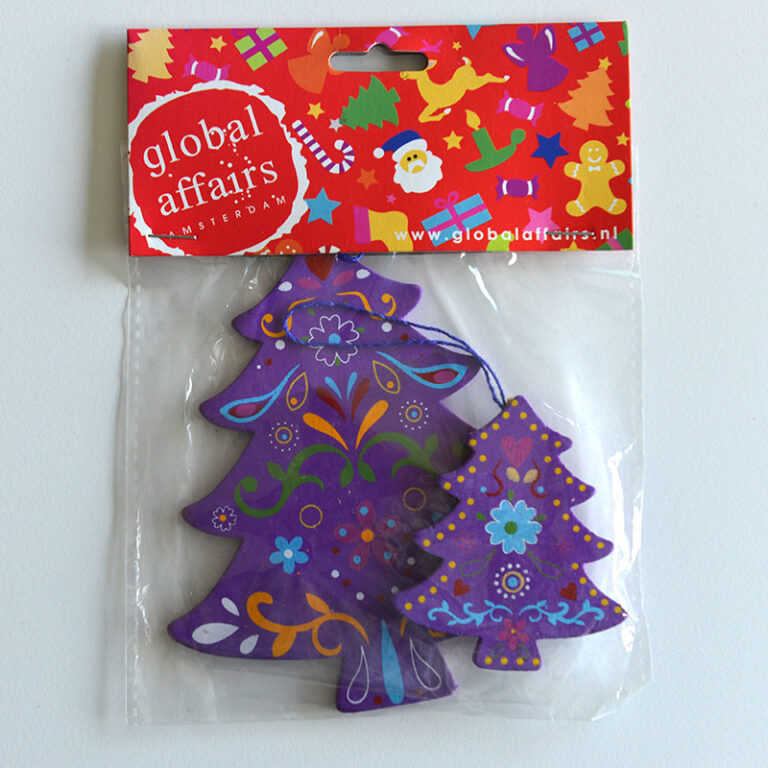 global-affairs-houten-hanger-kerstboom-paars.jpg Global Affairs - houten hanger, kerstboom, paars, 2 stuks - Afbeelding 1
