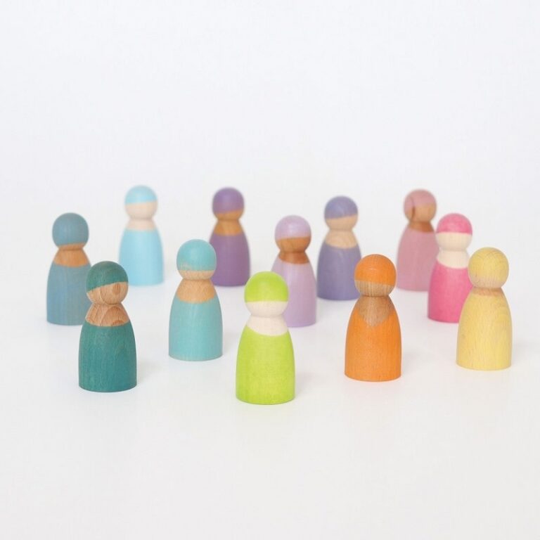 grimms-pastel-rainbow-friends-10579.jpg Grimm's - Pastel rainbow friends, 12 stuks - Afbeelding 1