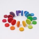 Grimm's - Wooden Rainbow Coins, 24pcs