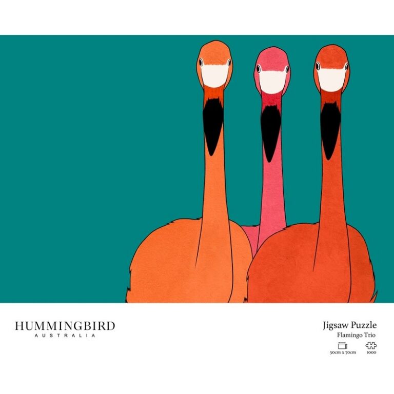 hummingbird-flamingo-trio-hum0023.jpg Hummingbird - Puzzle, Flamingo trio, 1000 stukken - Afbeelding 1