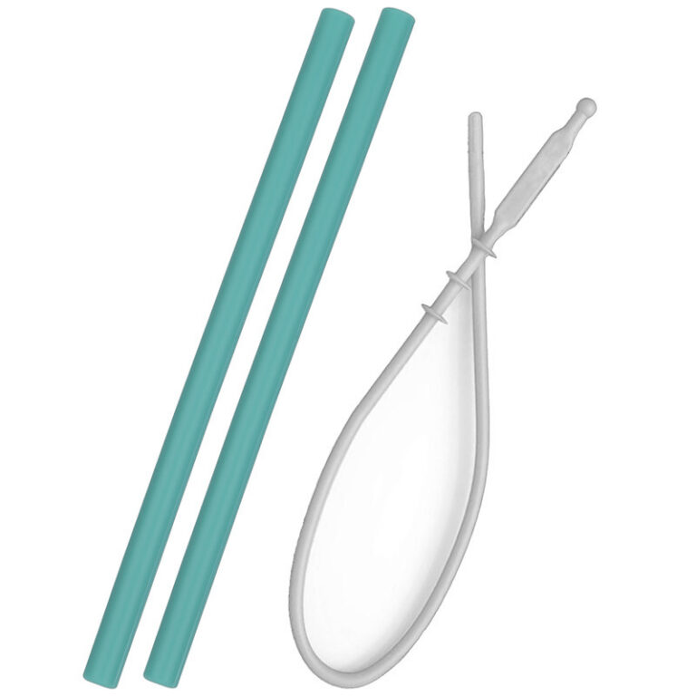 minikoioi-flexi-straws-groen.jpg Minikoioi - Flexi straws (2pcs+brush), green - Afbeelding 1