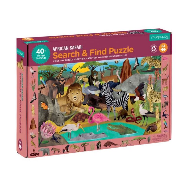 mudpuppy-search-find-african-safari.jpg Mudpuppy - Search & Find puzzle, African safari, 64 stukken - Afbeelding 1
