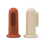 Mushie - Finger toothbrush, set van 2, Shifting sand - Clay