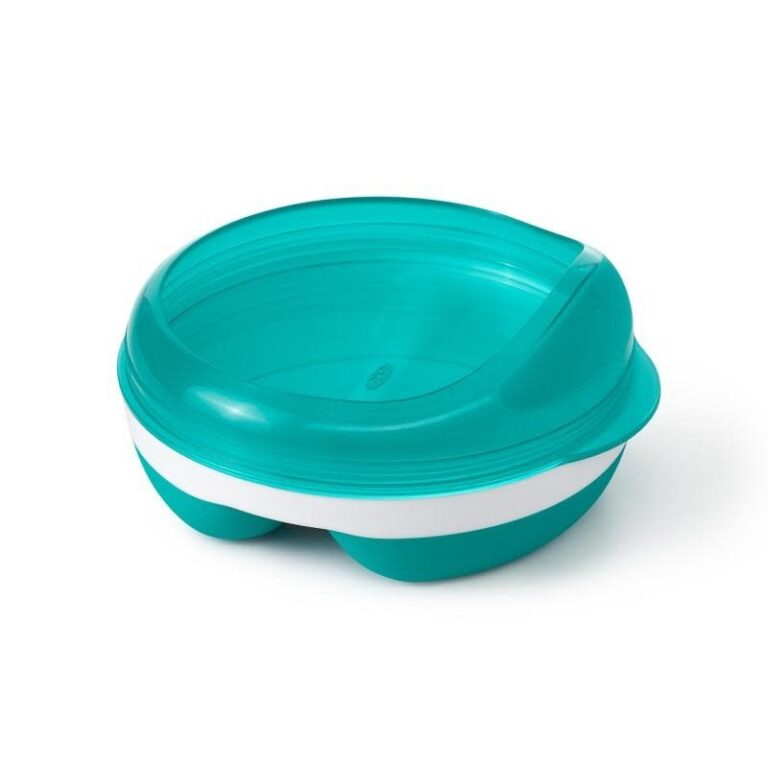 oxo-tot-voedingsbord-met-2-vakjes-teal.jpg Oxo tot - Divided Feeding Dish with removable ring, teal - Afbeelding 1