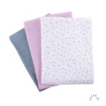 Popolini - Muslin organic cotton 70x70cm, 3-pack, Rose Garden