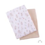 Popolini - Muslin organic cotton 120x120cm, 2 stuks, Beige herbs