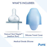Pura - Insulated infant bottle 260ml, aqua - Afbeelding 3