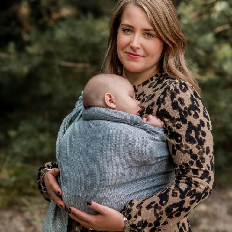 pure-baby-love-ringsling-sea-blue2.jpg Pure Baby Love - Ringsling Essentials Organic Sea blue - Afbeelding 1