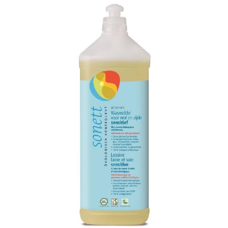 sonett-wasmiddel-wol-zijde-sensitief-1l.jpg Sonett - Wasmiddel voor wol en zijde sensitief, olijf - Afbeelding 1