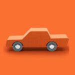 Waytoplay - Wooden toy car, orange