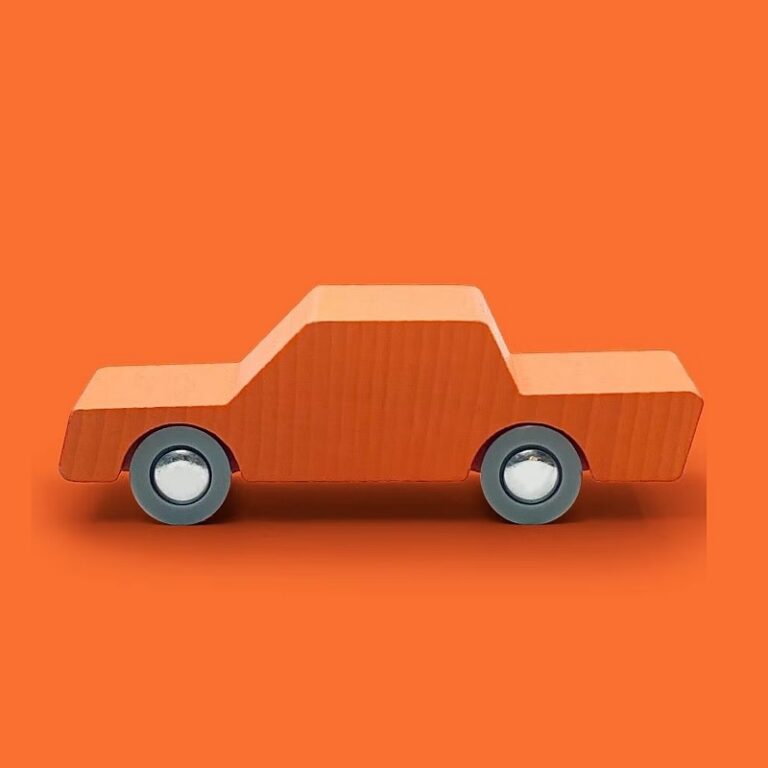waytoplay-wooden-toy-car-orange.jpg Waytoplay - Wooden toy car, orange - Afbeelding 1