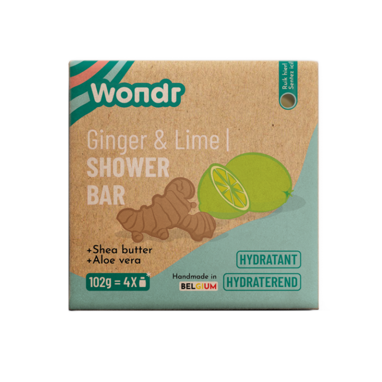 wondr-showerbar-ginger-lime.png Wondr - Shower bar, Ginger & Lime - Afbeelding 1