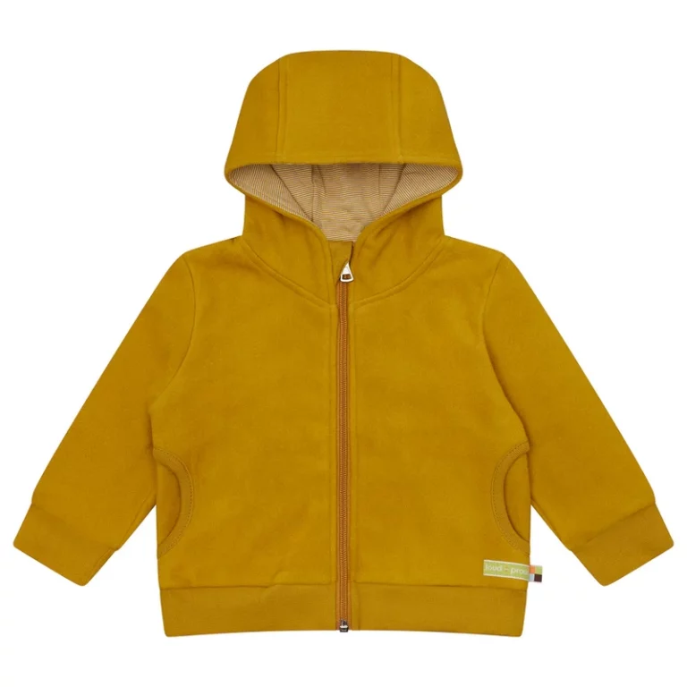 Hoodie-rits,-katoenfleece-curry Loud+Proud - Hoodie met rits, katoenfleece, curry - Afbeelding 1