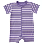 Maxomorra - rompersuit zipper, ss, stripes purple