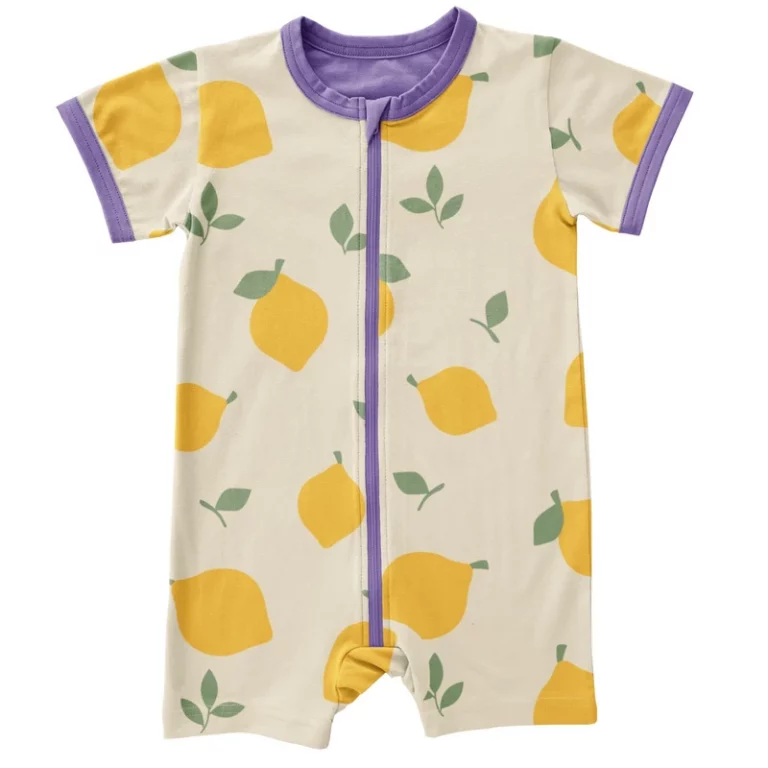 Rompersuit_Zipper_SS_LEMON Maxomorra - rompersuit zipper, ss, lemon - Afbeelding 1